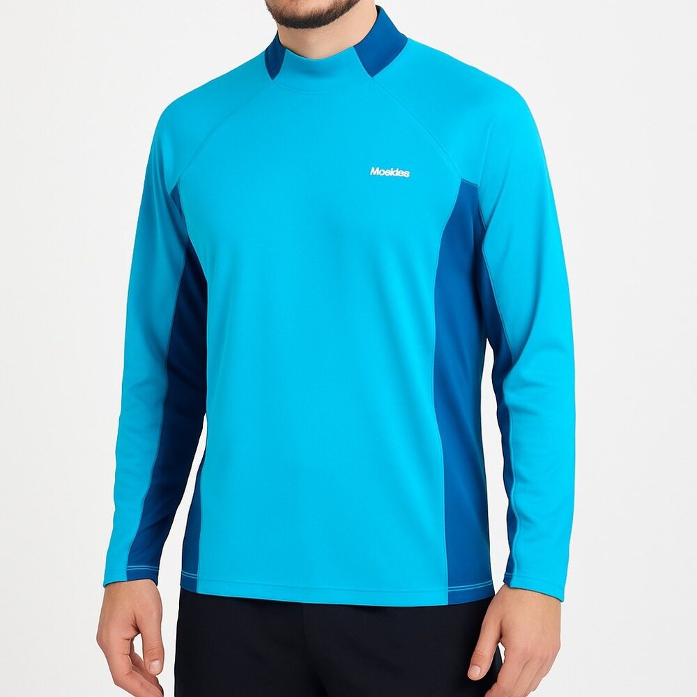 Reebok PlayDry Blue Long Sleeve Athletic Shirt‎ L Moisture Wicking Workout Top